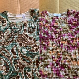 Set of 2 Alfred Dunner tops. Both ruffled. Both women’s XL.